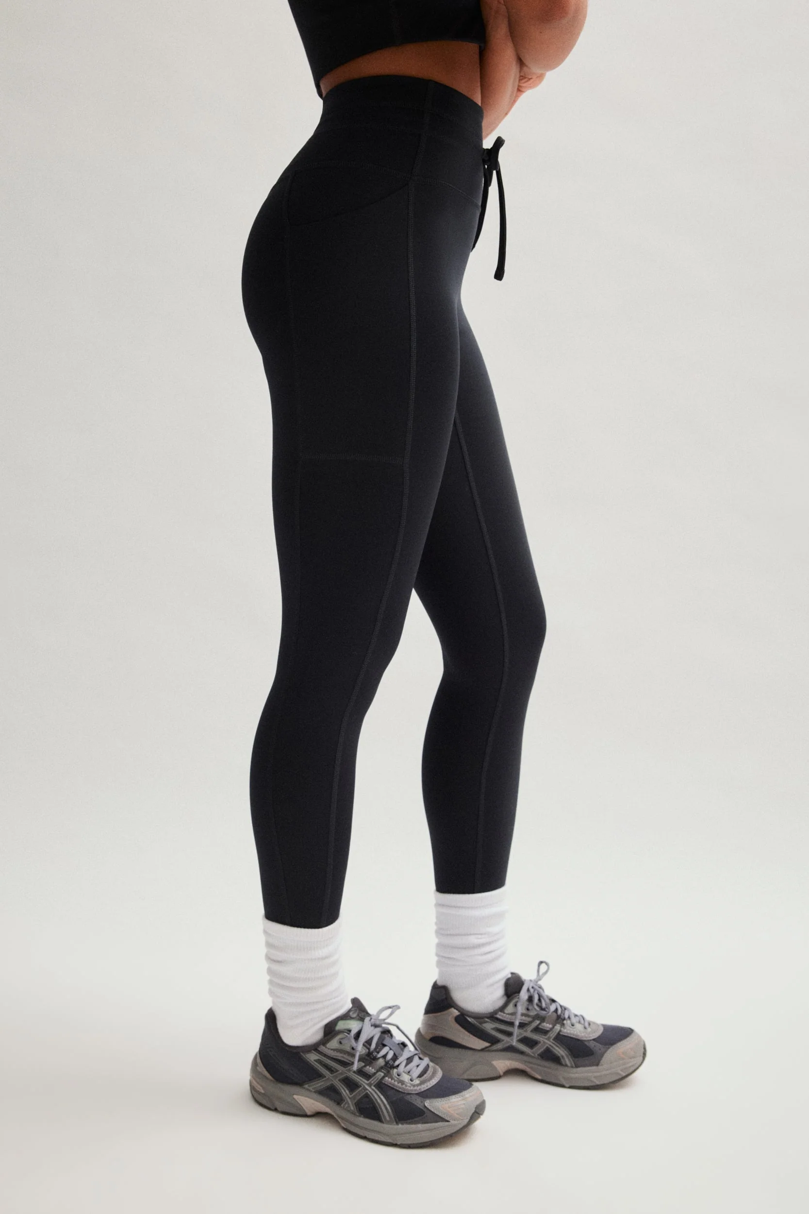 Black Compressive Drawstring Pocket Legging - Image 3