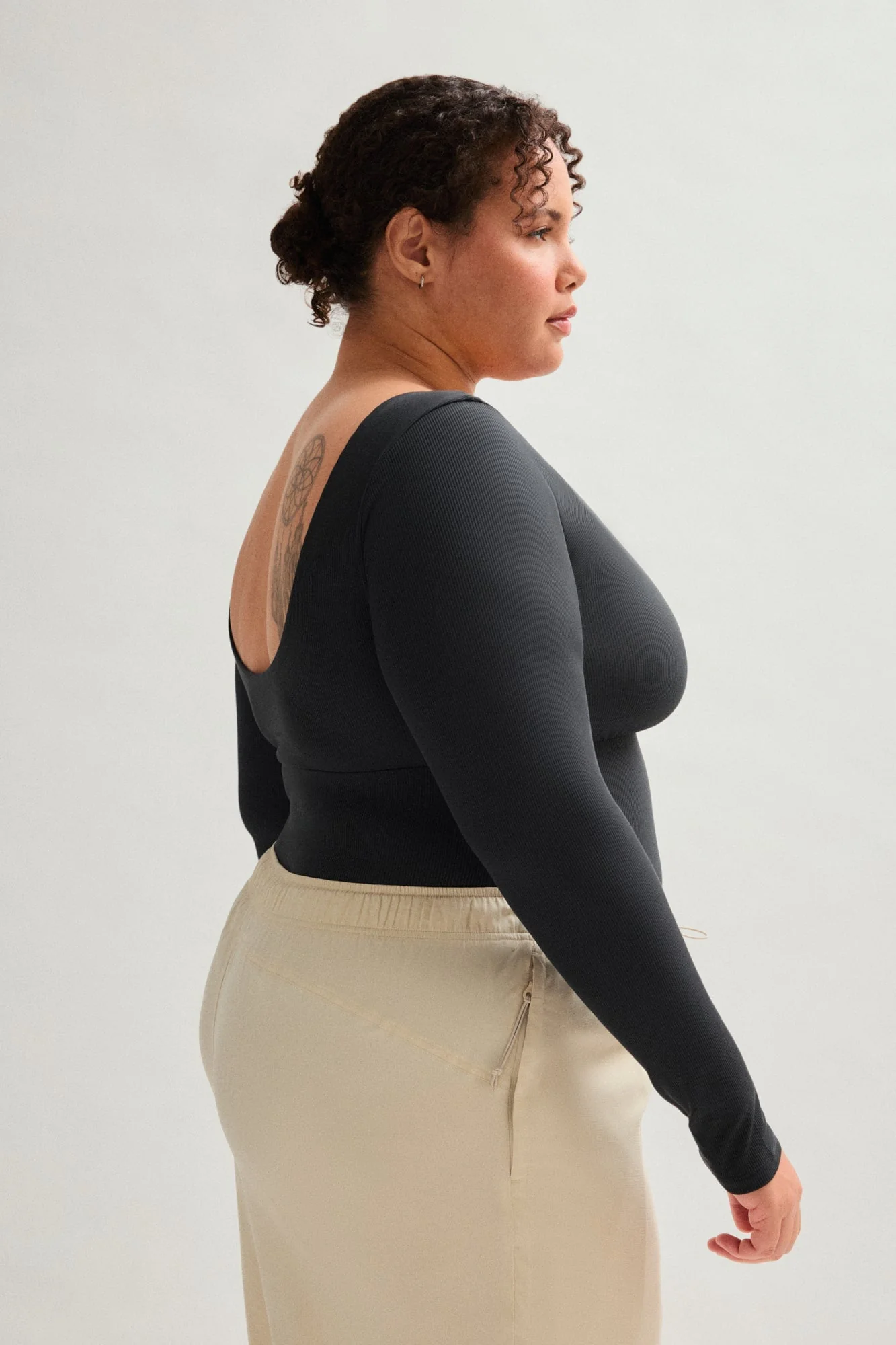 Black Elena Long Sleeve Bodysuit - Image 6