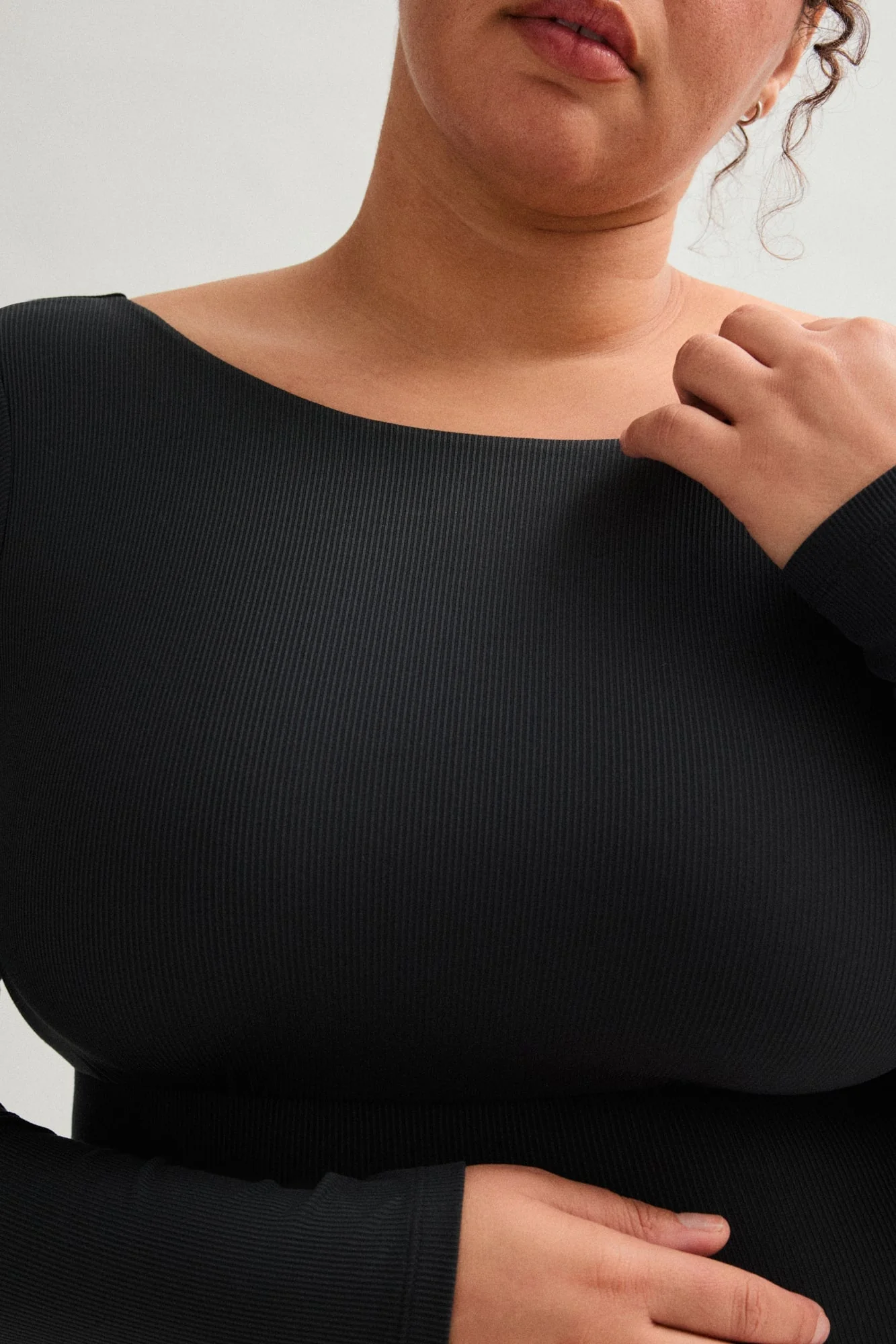 Black Elena Long Sleeve Bodysuit - Image 8