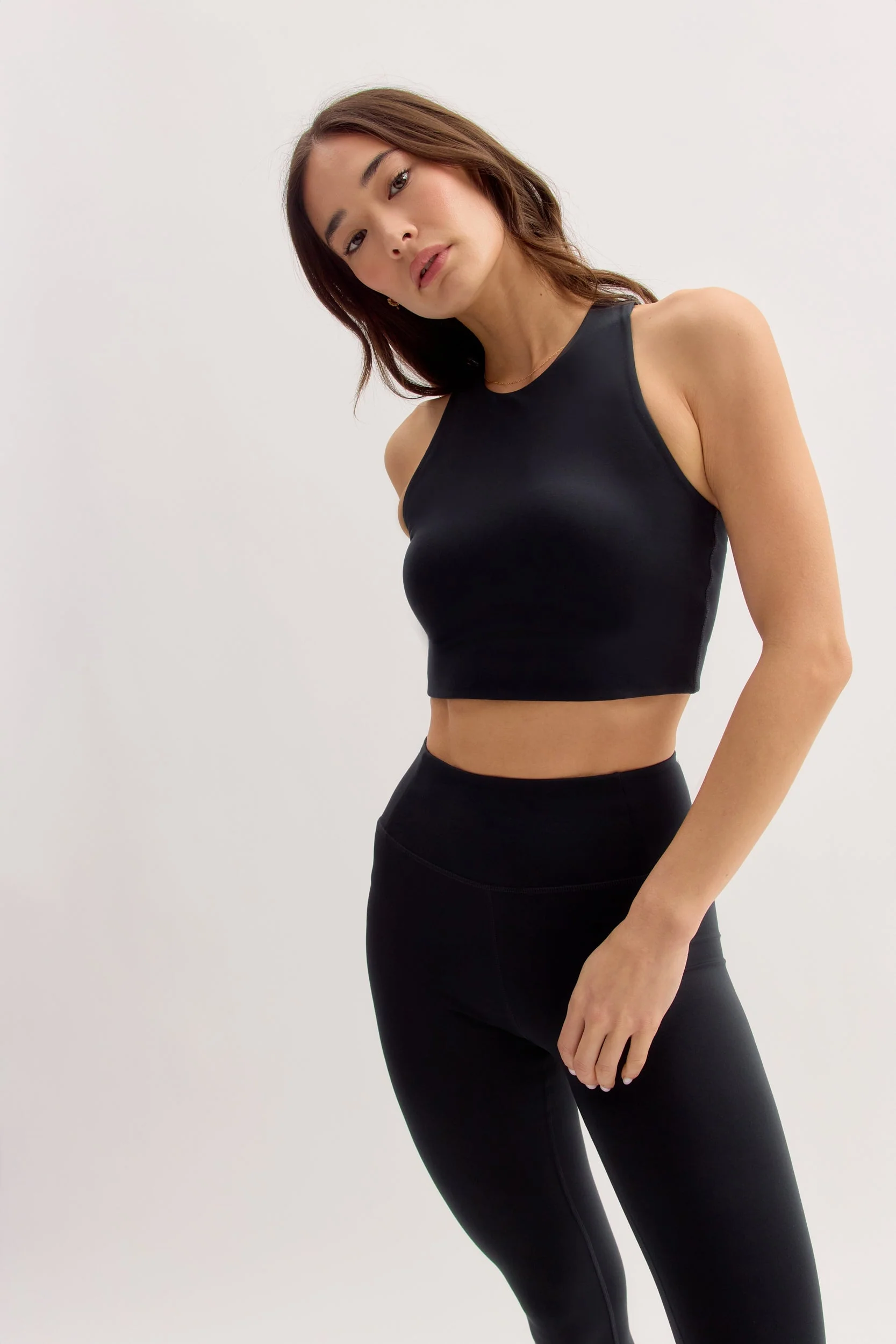 Black Harriet High Neck Long Line Bra - Image 3