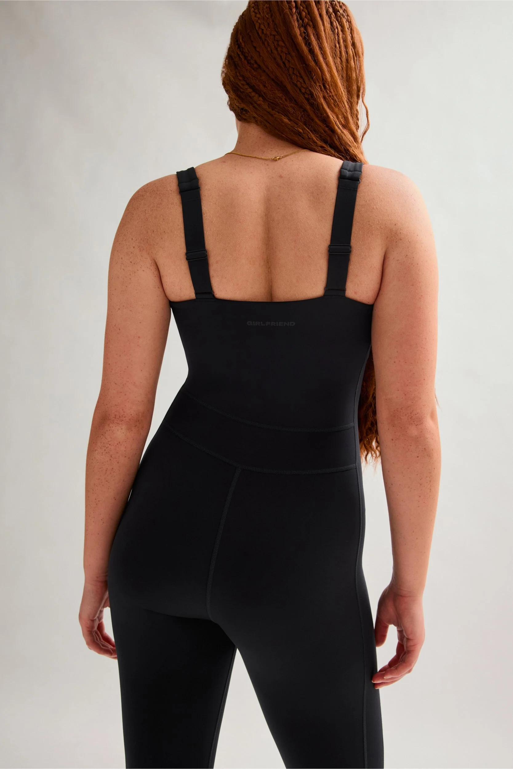 Black Luxe Paneled Unitard - Image 5