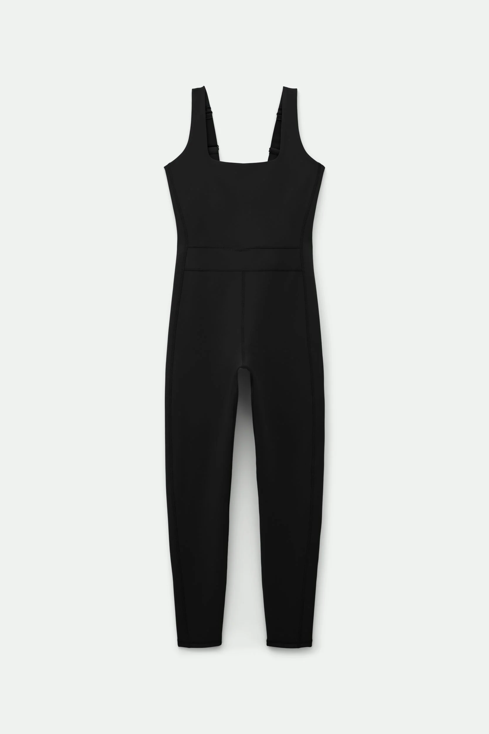 Black Luxe Paneled Unitard - Image 8